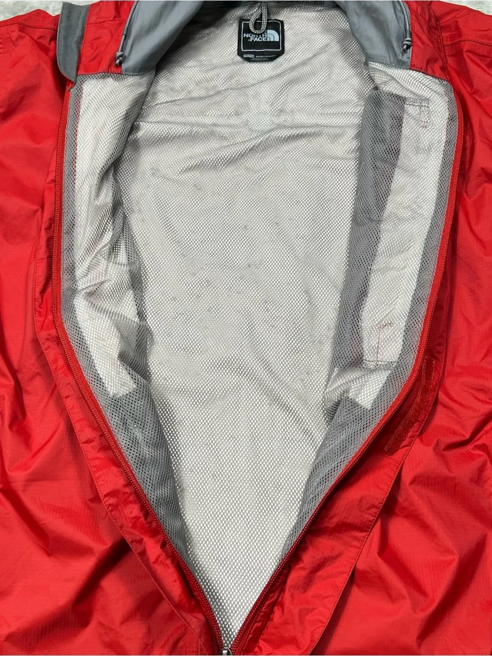 Vintage The North Face Hyvent Rain Jacket Mens XXL Red/Gray Waterproof Full Zip